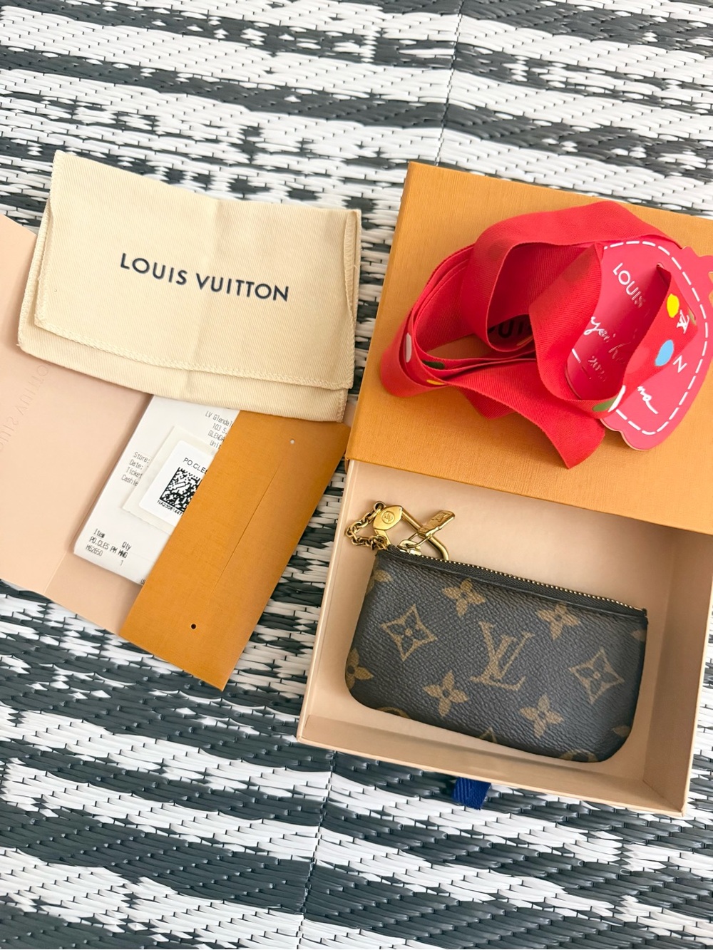 Louis Vuitton Monogram Canvas Key Pouch with Gold Hardware